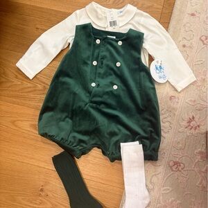 Neiman Marcus Green and White Kids Matching Set